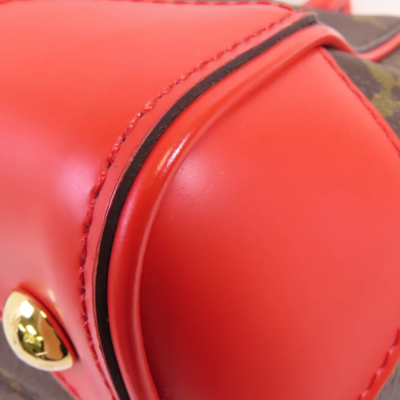 LOUIS VUITTON M41537 2-Way Bag Coated Canvas 棕色 / 紅色 / Brown/Red Coated Canvas Rank A - Thumbnail 10