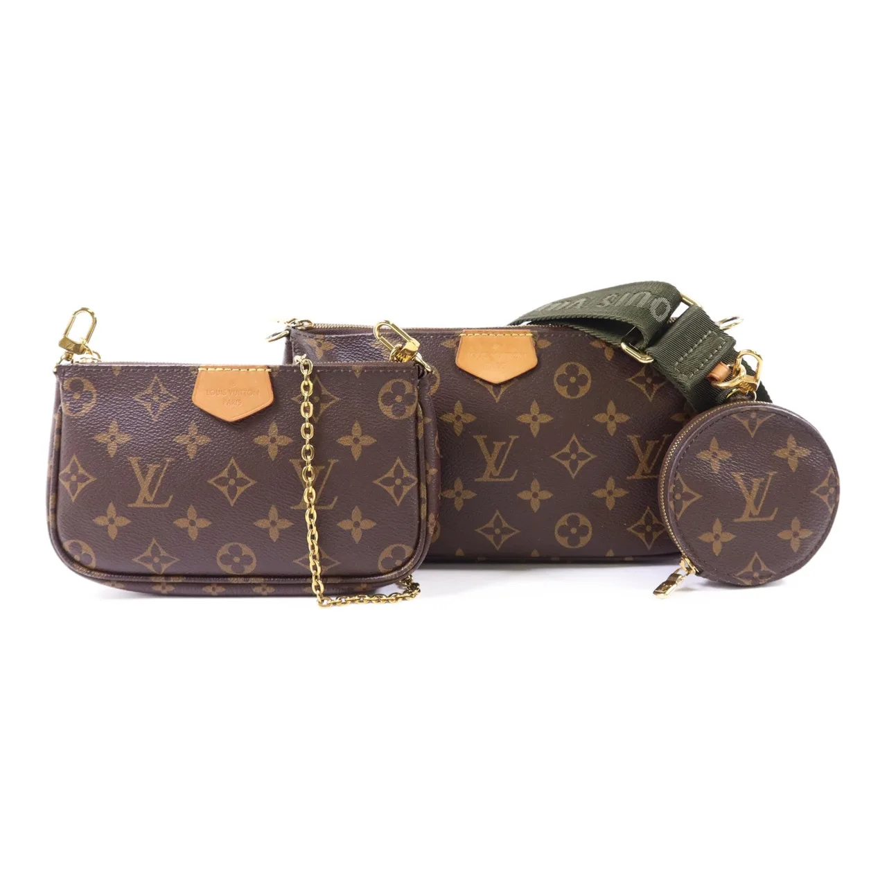 LOUIS VUITTON Multi Pochette M44813 2-Way Bag Coated Canvas 棕色 / Brown