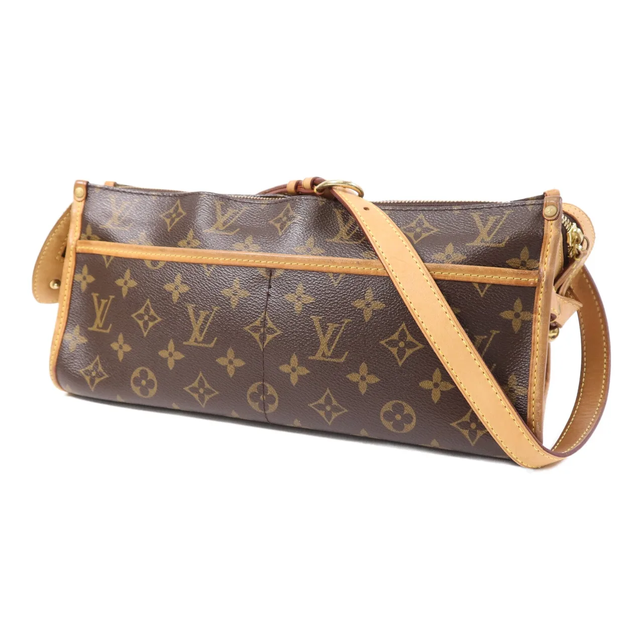 LOUIS VUITTON Popincourt M40008 肩背包 塗層帆布 棕色 塗層帆布 中古品B - 縮圖 3