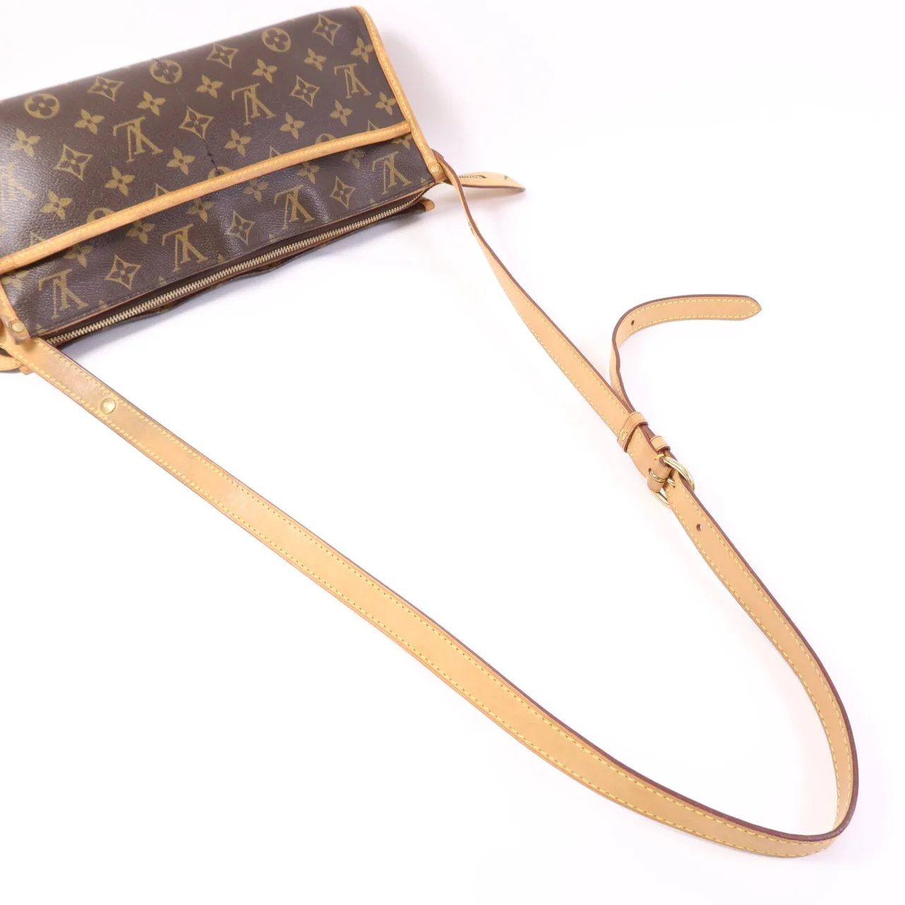 LOUIS VUITTON Popincourt M40008 肩背包 塗層帆布 棕色 塗層帆布 中古品B - 縮圖 9