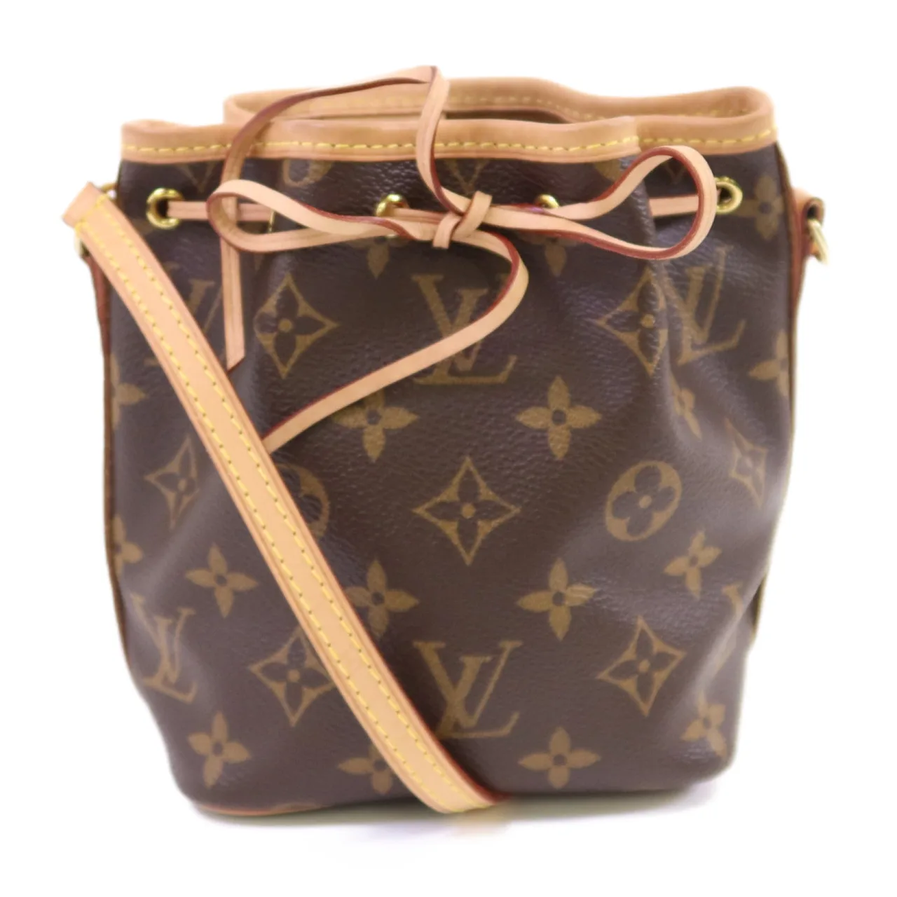 LOUIS VUITTON Nano Noe M41346 肩背包 塗層帆布 棕色