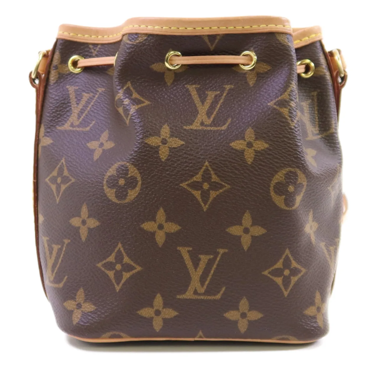 LOUIS VUITTON Nano Noe M41346 肩背包 塗層帆布 棕色 塗層帆布 中古品B - 縮圖 2