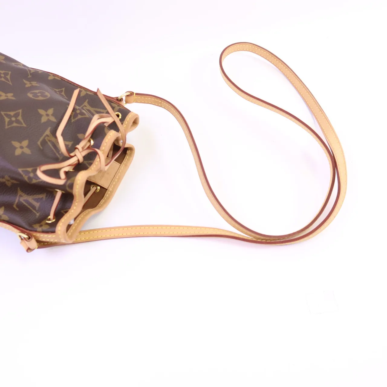 LOUIS VUITTON Nano Noe M41346 肩背包 塗層帆布 棕色 塗層帆布 中古品B - 縮圖 5