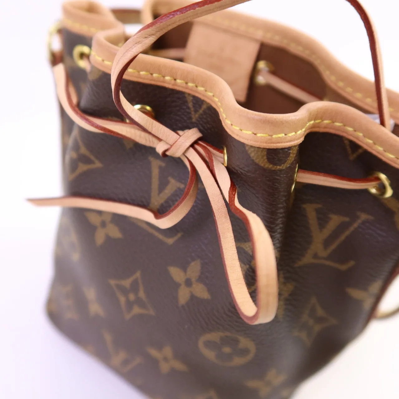 LOUIS VUITTON Nano Noe M41346 肩背包 塗層帆布 棕色 塗層帆布 中古品B - 縮圖 10