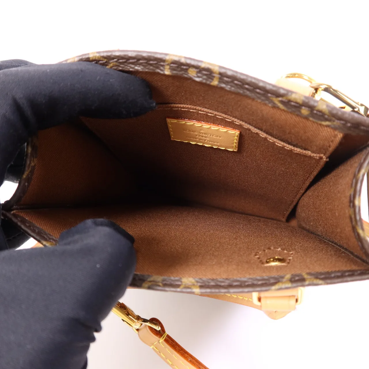 LOUIS VUITTON Petit Sac Plat M69442 兩用包 塗層帆布 棕色 / Brown 塗層帆布 中古品A - 縮圖 5