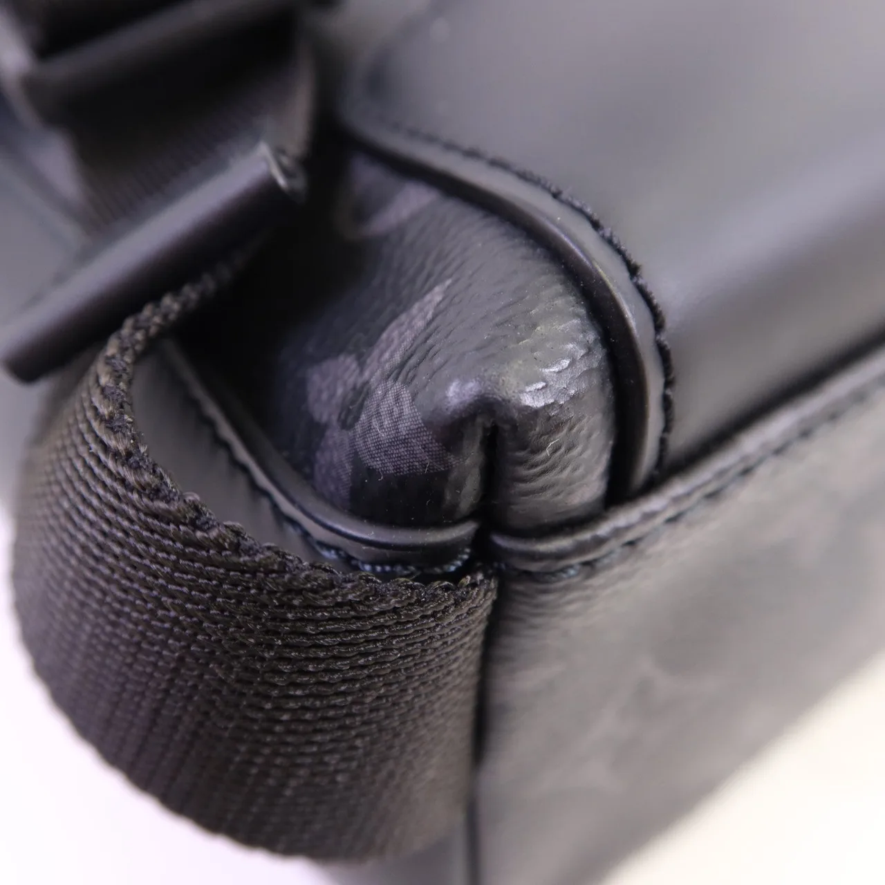 LOUIS VUITTON M40511 肩背包 塗層帆布 黑色 塗層帆布 中古品A - 縮圖 6