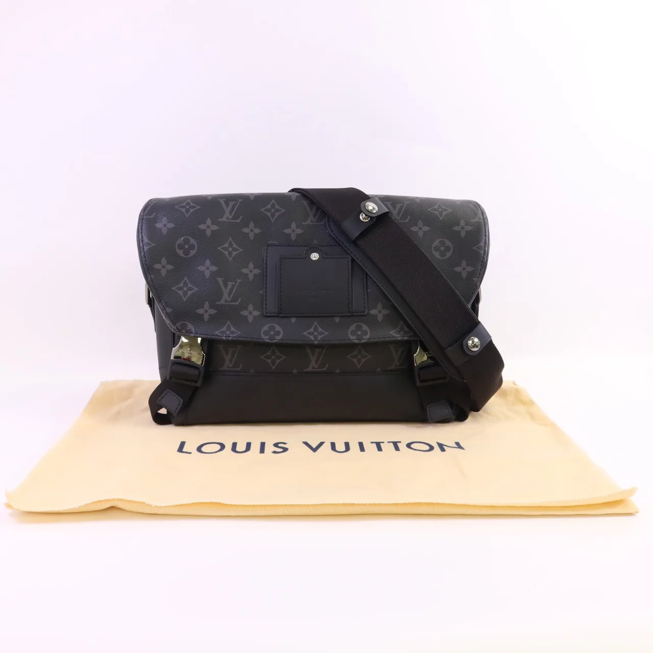 LOUIS VUITTON M40511 肩背包 塗層帆布 黑色 塗層帆布 中古品A - 縮圖 20
