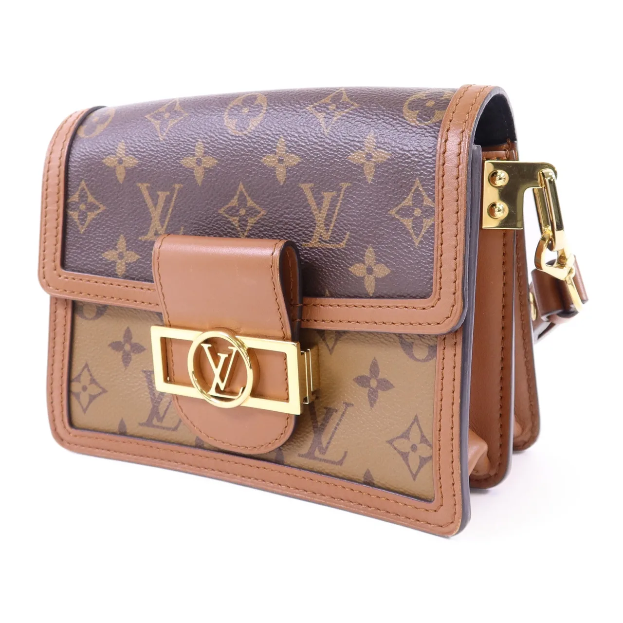 LOUIS VUITTON Mini Dauphine M44580 Shoulder Bag Coated Canvas 棕色 Coated Canvas Rank A - Thumbnail 3