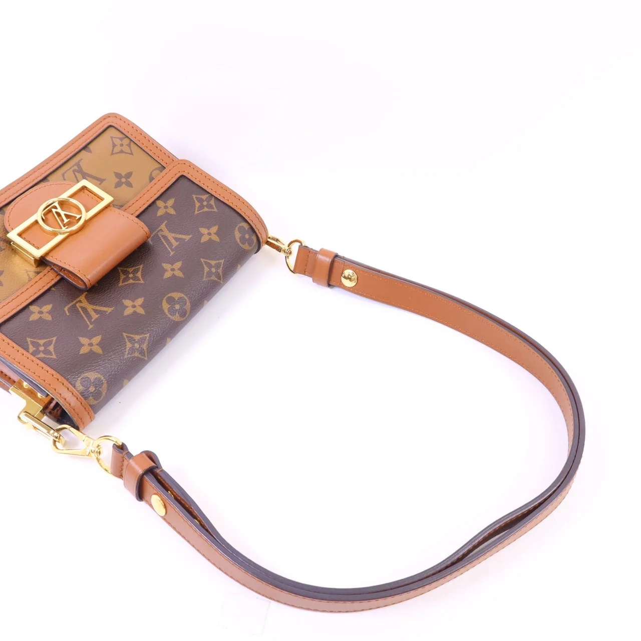LOUIS VUITTON Mini Dauphine M44580 Shoulder Bag Coated Canvas 棕色 Coated Canvas Rank A - Thumbnail 5