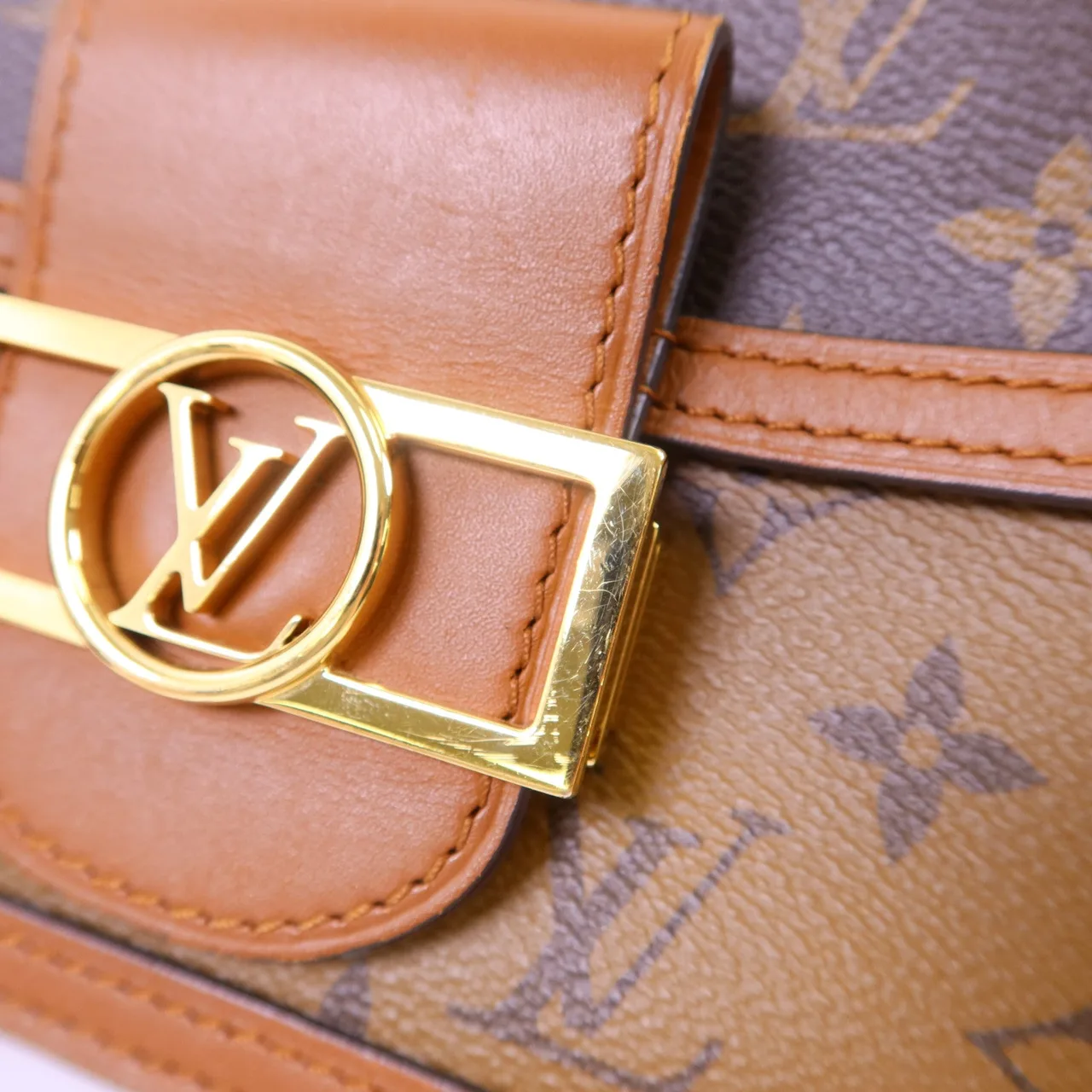 LOUIS VUITTON Mini Dauphine M44580 Shoulder Bag Coated Canvas 棕色 Coated Canvas Rank A - Thumbnail 9