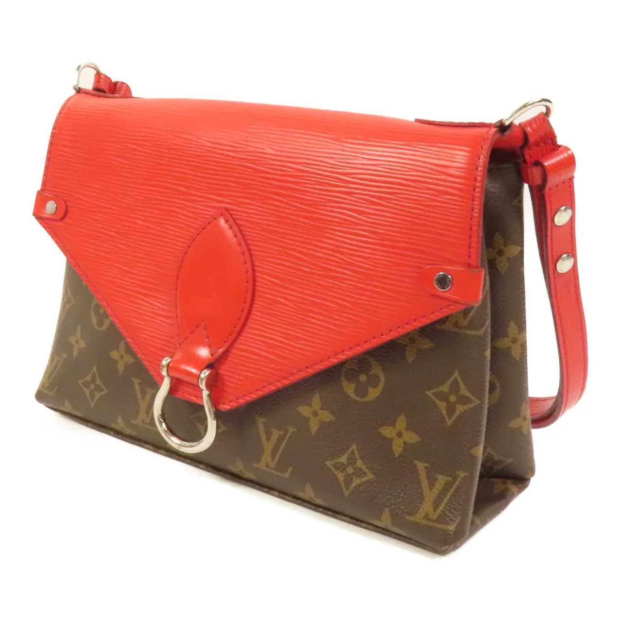 LOUIS VUITTON Saint Michel M44031 Shoulder Bag Coated Canvas 棕色 / 紅色 / Red Coated Canvas Rank A - Thumbnail 3