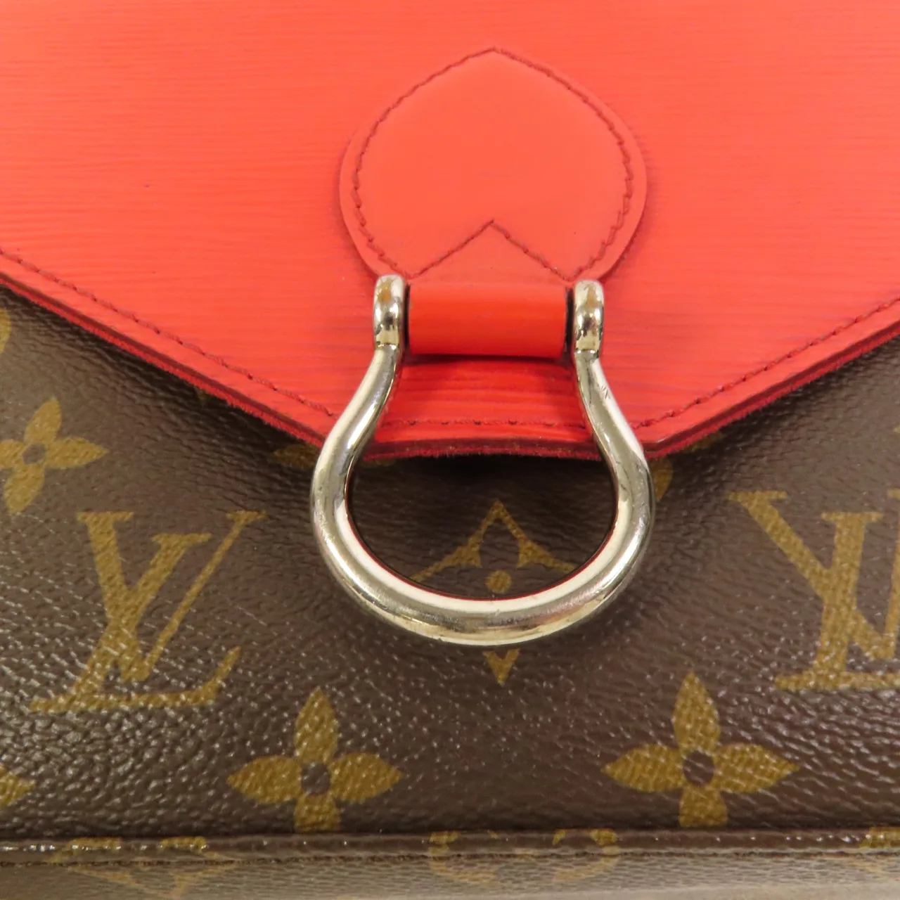 LOUIS VUITTON Saint Michel M44031 Shoulder Bag Coated Canvas 棕色 / 紅色 / Red Coated Canvas Rank A - Thumbnail 6