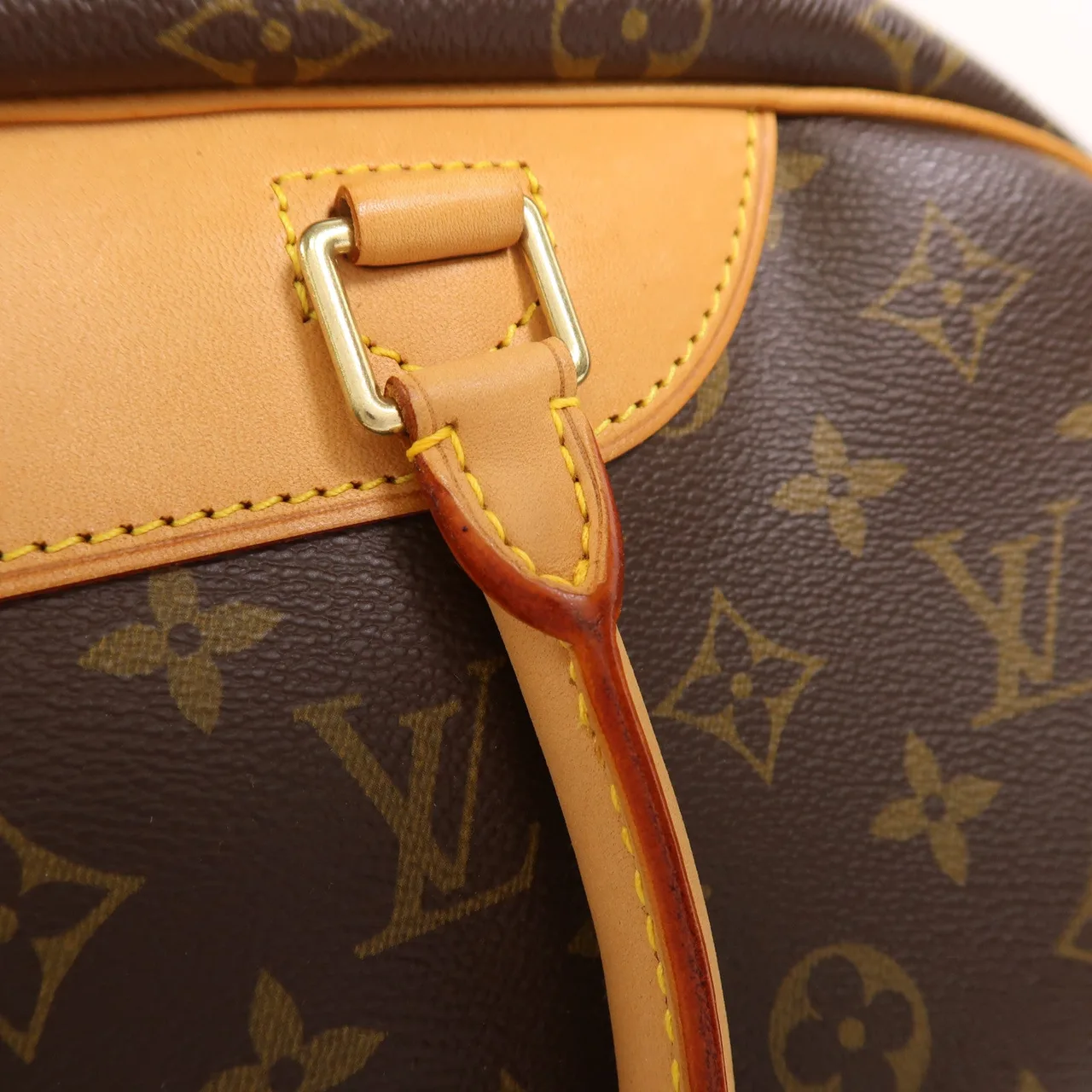 LOUIS VUITTON Deauville M47270 Handbag Coated Canvas 棕色 / Brown Coated Canvas Rank A - Thumbnail 15