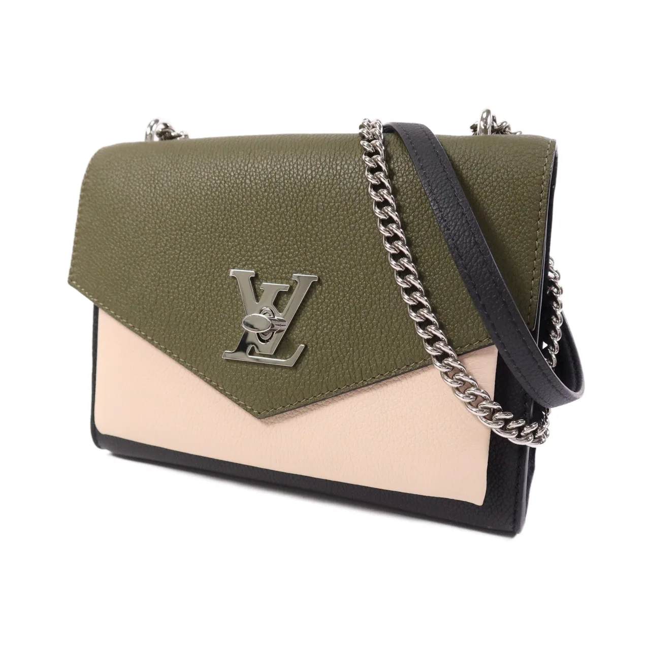 LOUIS VUITTON Lock Me M55522 Shoulder Bag Calfskin 綠色 Calfskin Rank A - Thumbnail 3