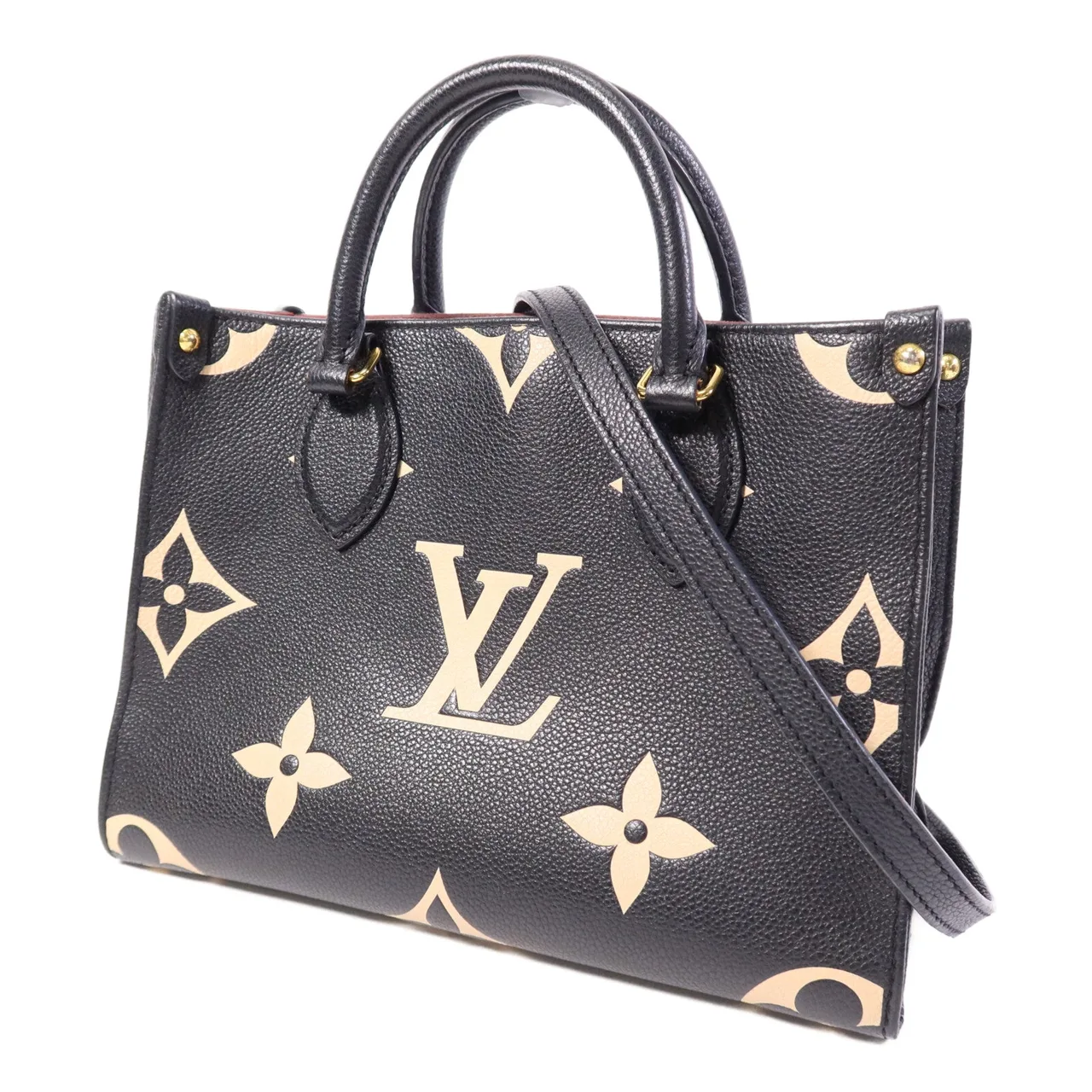 LOUIS VUITTON OnTheGo M45659 2-Way Bag Calfskin 黑色 / 米色 / Black Calfskin Rank B - Thumbnail 3