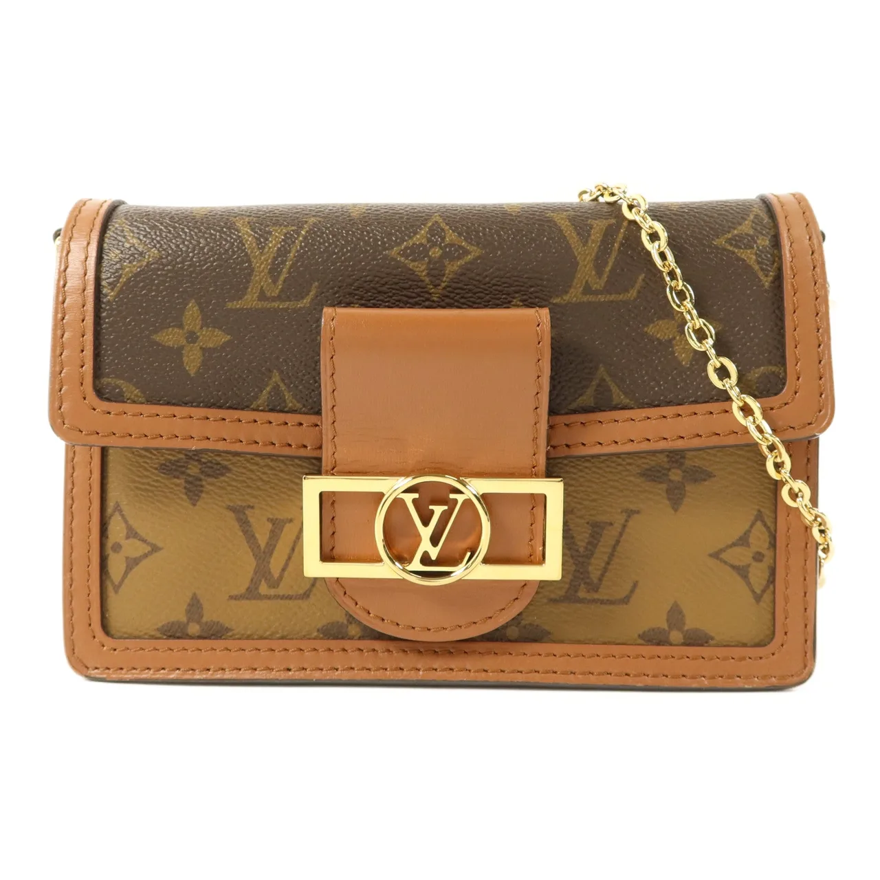 LOUIS VUITTON Dauphine M68746 肩背包 塗層帆布 棕色 / Brown