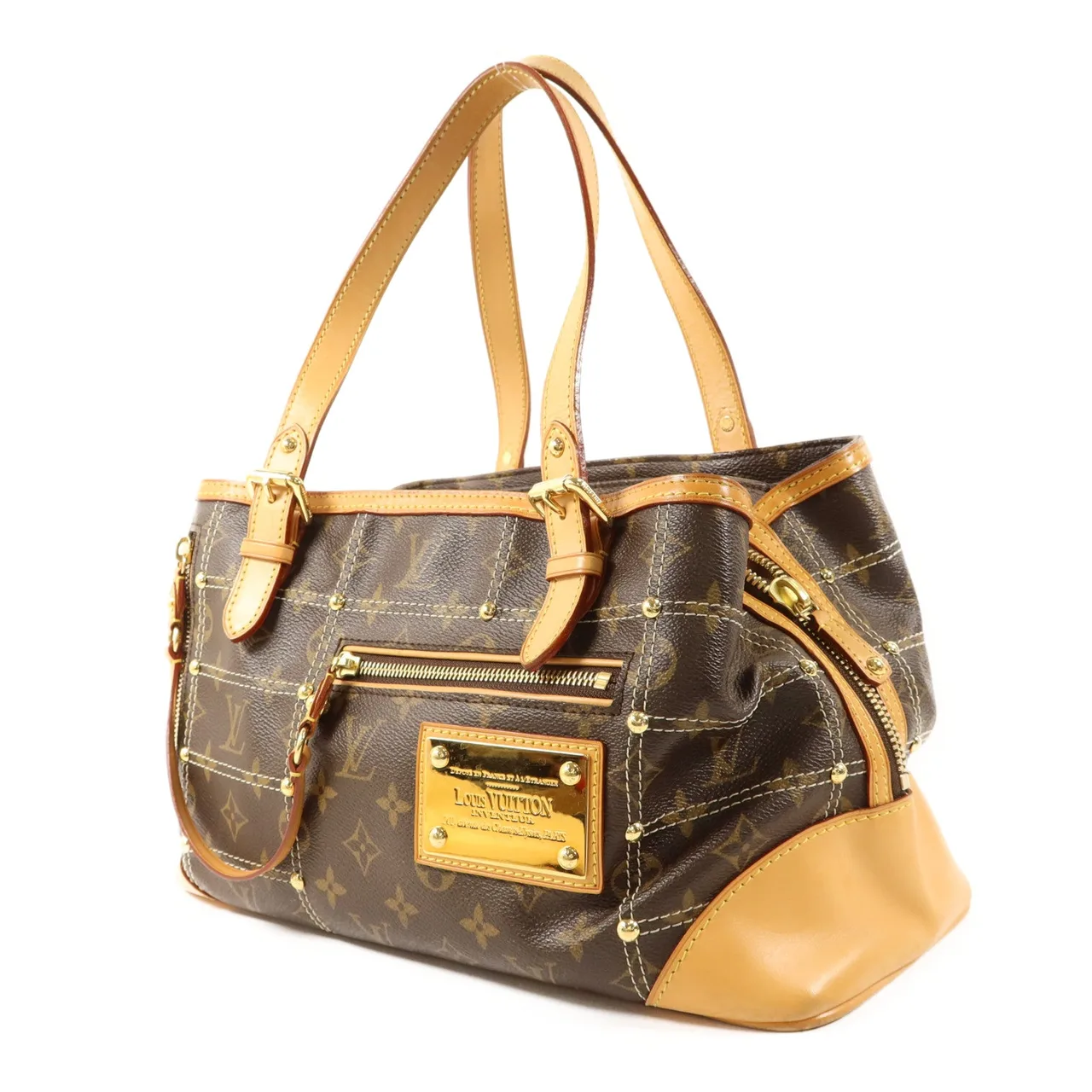 LOUIS VUITTON Riveting M40140 Shoulder Bag Coated Canvas 棕色 / Brown Coated Canvas Rank B - Thumbnail 3