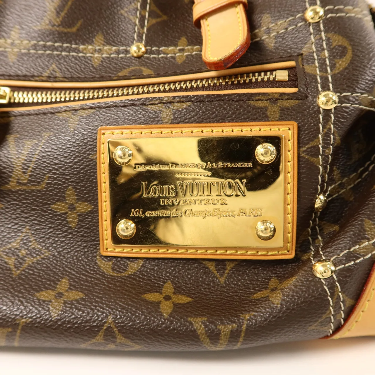 LOUIS VUITTON Riveting M40140 Shoulder Bag Coated Canvas 棕色 / Brown Coated Canvas Rank B - Thumbnail 9