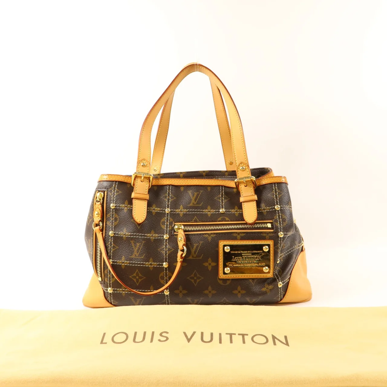 LOUIS VUITTON Riveting M40140 Shoulder Bag Coated Canvas 棕色 / Brown Coated Canvas Rank B - Thumbnail 10