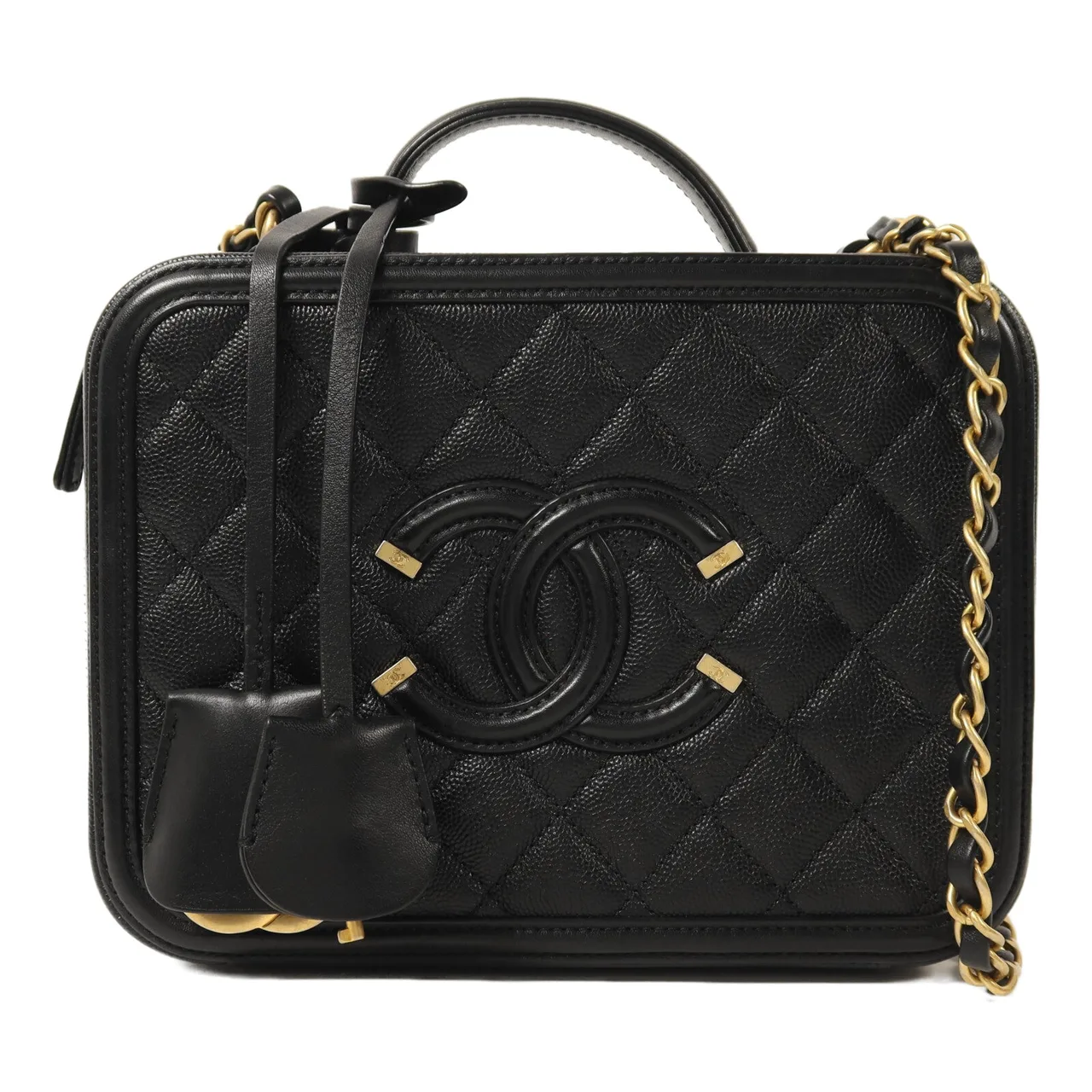 LOUIS VUITTON Vanity A93343 兩用包 牛皮 黑色