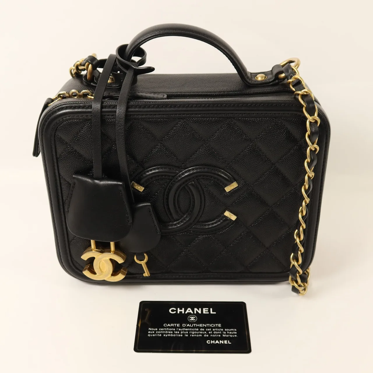 LOUIS VUITTON Vanity A93343 2-Way Bag Calfskin 黑色 Calfskin Rank A - Thumbnail 10