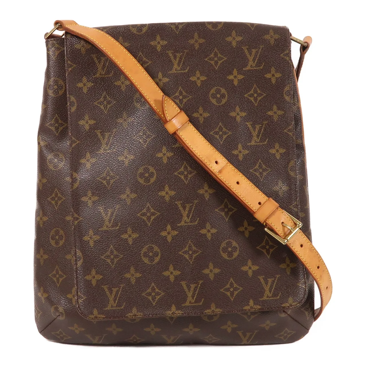 LOUIS VUITTON Musette M51256 Shoulder Bag Coated Canvas 棕色 / Brown