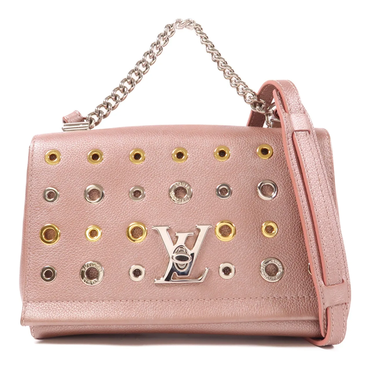 LOUIS VUITTON Lock Me M42866 兩用包 牛皮 粉色 / Pink