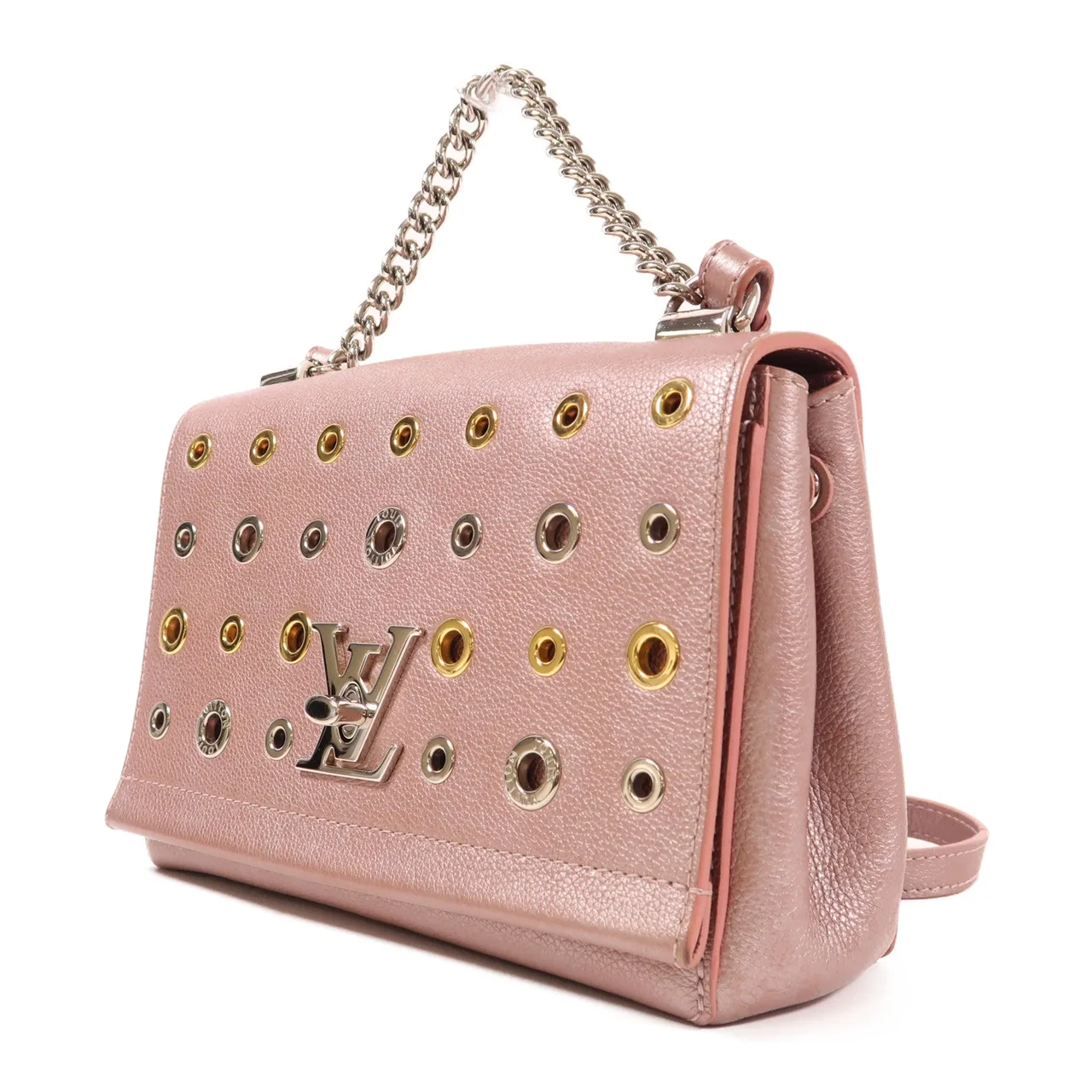 LOUIS VUITTON Lock Me M42866 兩用包 牛皮 粉色 / Pink 牛皮 中古品B - 縮圖 3