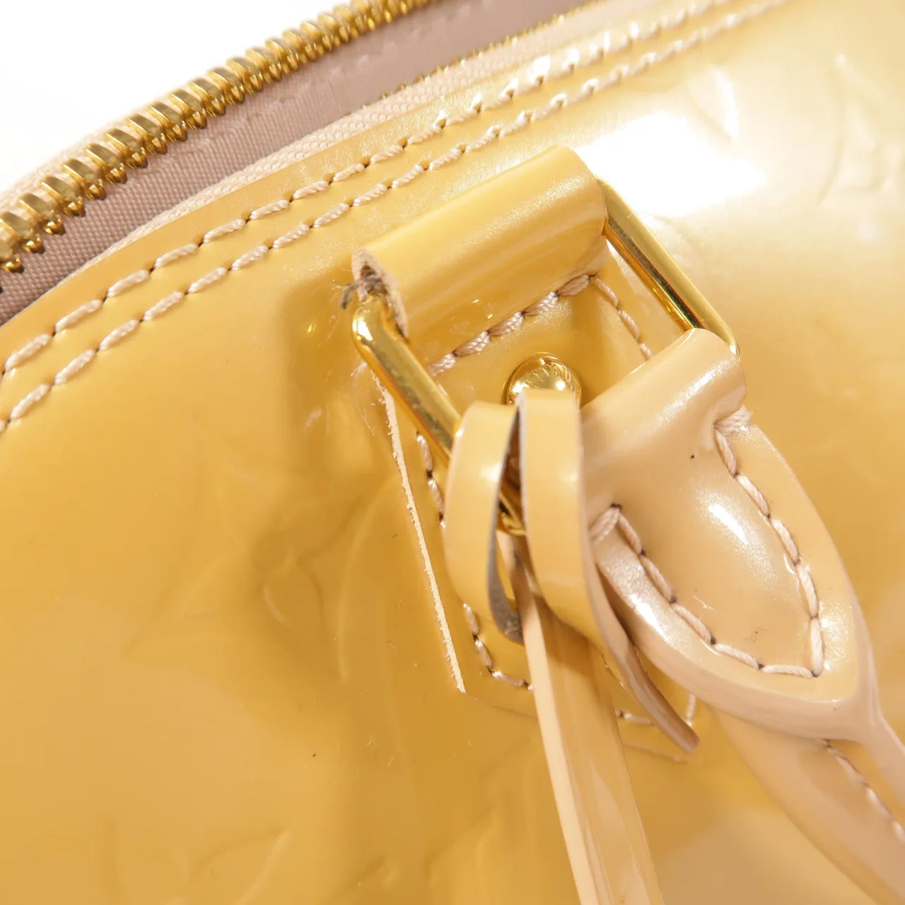 LOUIS VUITTON Alma M91583 手提包 皮革 黃色 / Yellow 皮革 中古品B - 縮圖 8