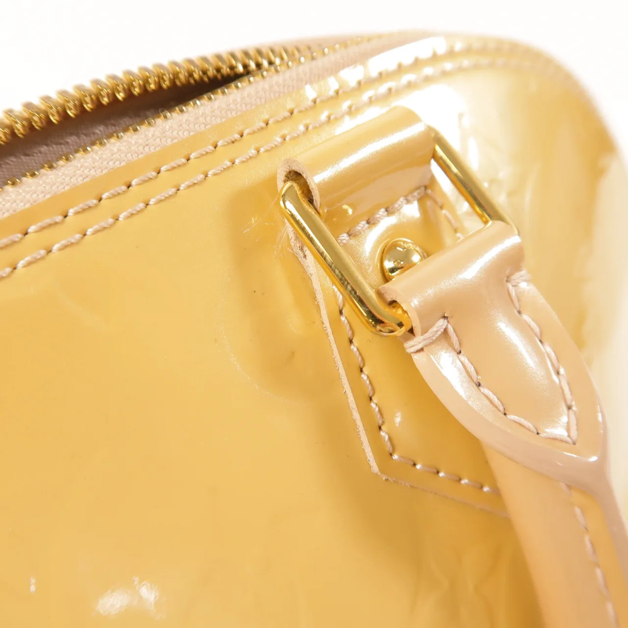 LOUIS VUITTON Alma M91583 手提包 皮革 黃色 / Yellow 皮革 中古品B - 縮圖 9