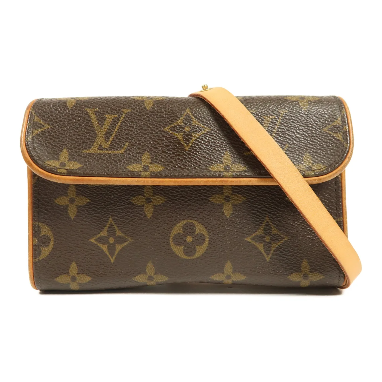 LOUIS VUITTON Pochette Florentine M51855 Belt Bag Coated Canvas 棕色
