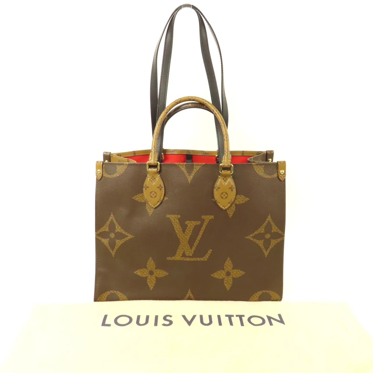 LOUIS VUITTON OnTheGo M45321 兩用包 塗層帆布 棕色 塗層帆布 中古品A - 縮圖 10