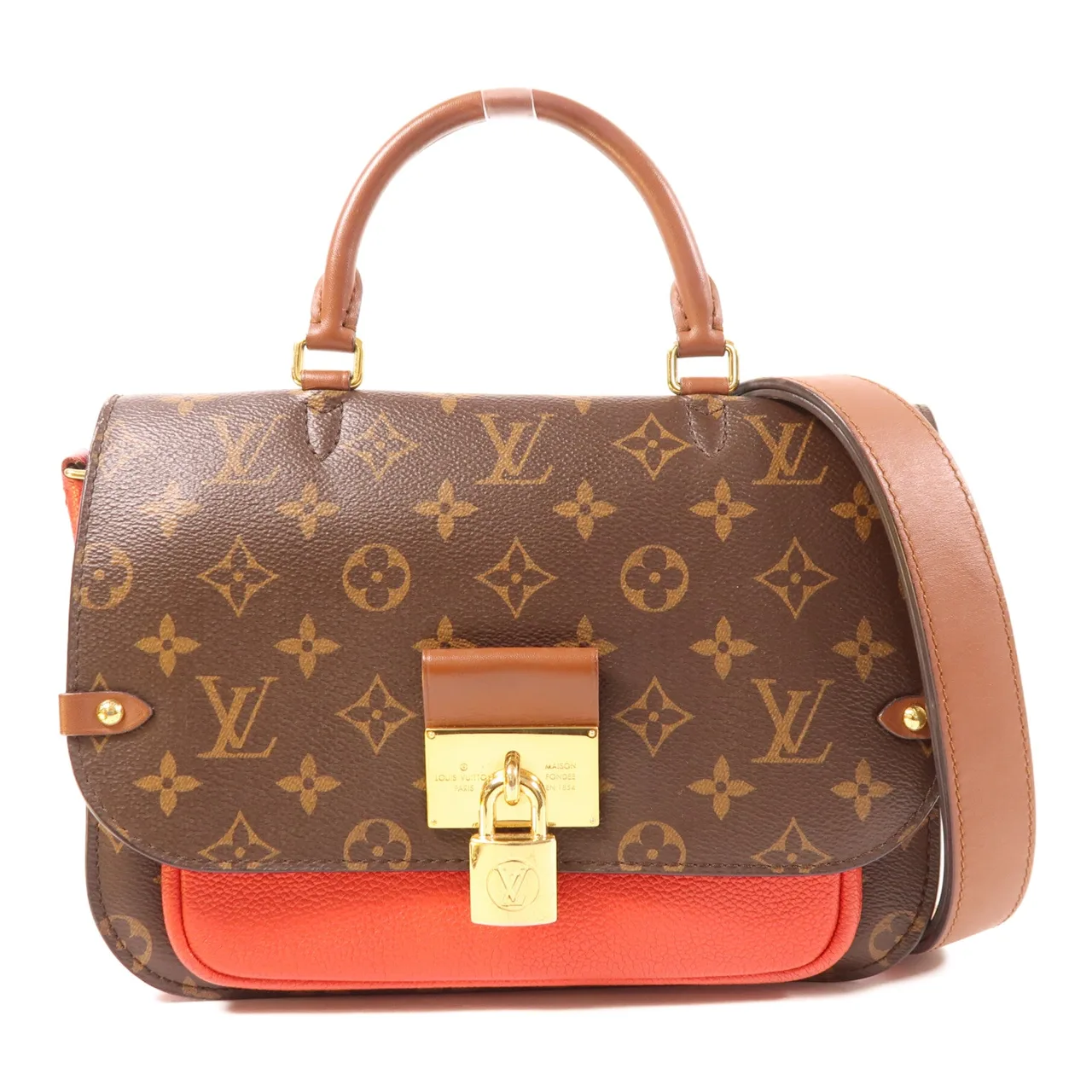 LOUIS VUITTON M44548 兩用包 塗層帆布 棕色 / Red/Brown