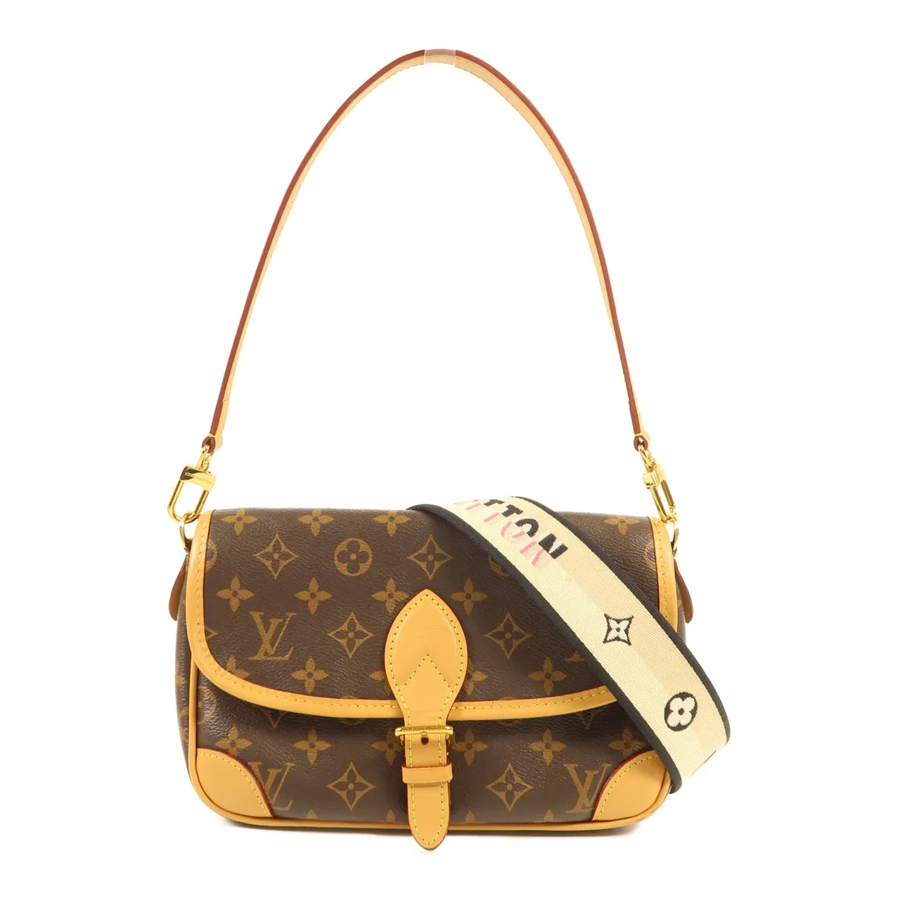 LOUIS VUITTON Diane M45985 兩用包 塗層帆布 棕色 / Brown