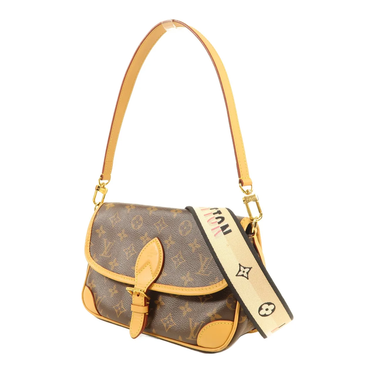 LOUIS VUITTON Diane M45985 兩用包 塗層帆布 棕色 / Brown 塗層帆布 中古品B - 縮圖 3