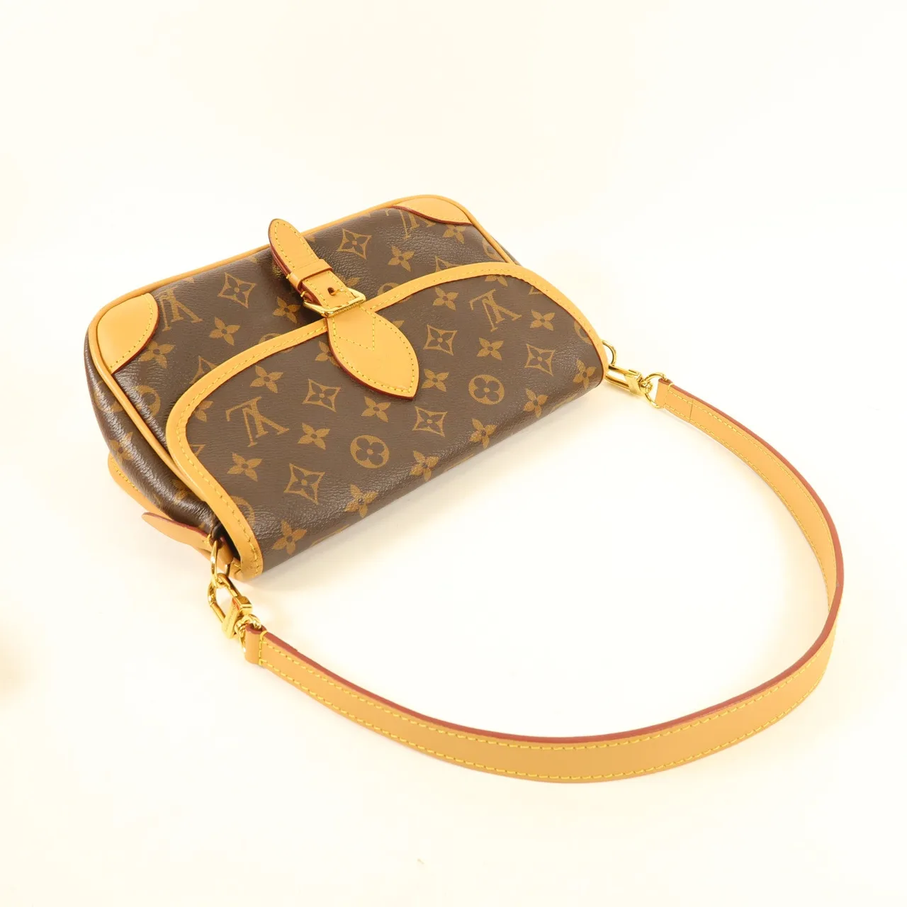 LOUIS VUITTON Diane M45985 兩用包 塗層帆布 棕色 / Brown 塗層帆布 中古品B - 縮圖 7