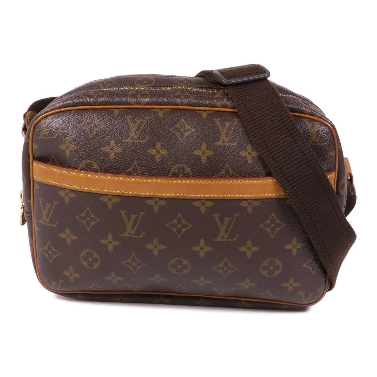 LOUIS VUITTON Reporter M45254 肩背包 塗層帆布 棕色