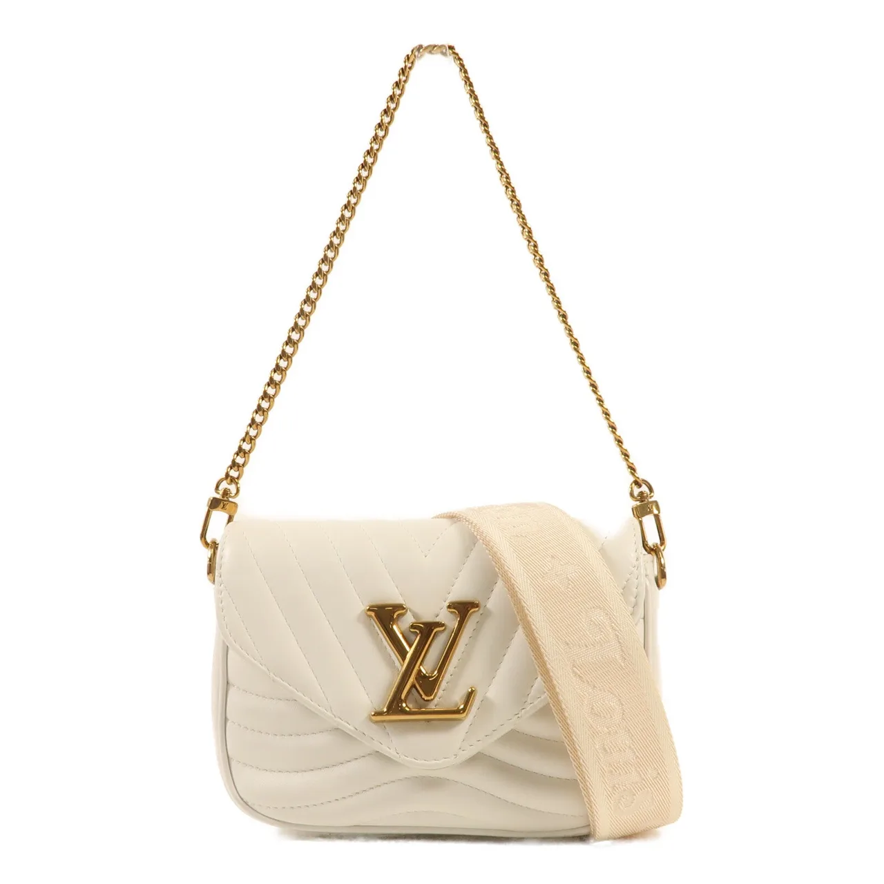 LOUIS VUITTON Multi Pochette M56466 肩背包 牛皮 白色 / White
