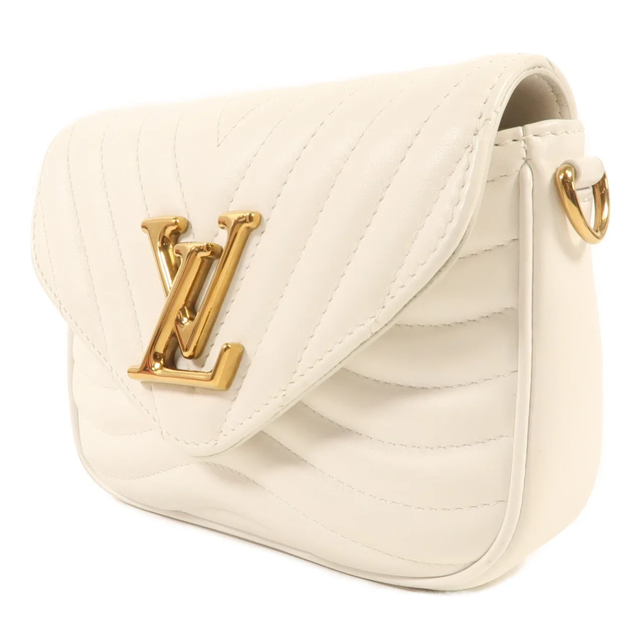LOUIS VUITTON Multi Pochette M56466 肩背包 牛皮 白色 / White 牛皮 中古品B - 縮圖 3