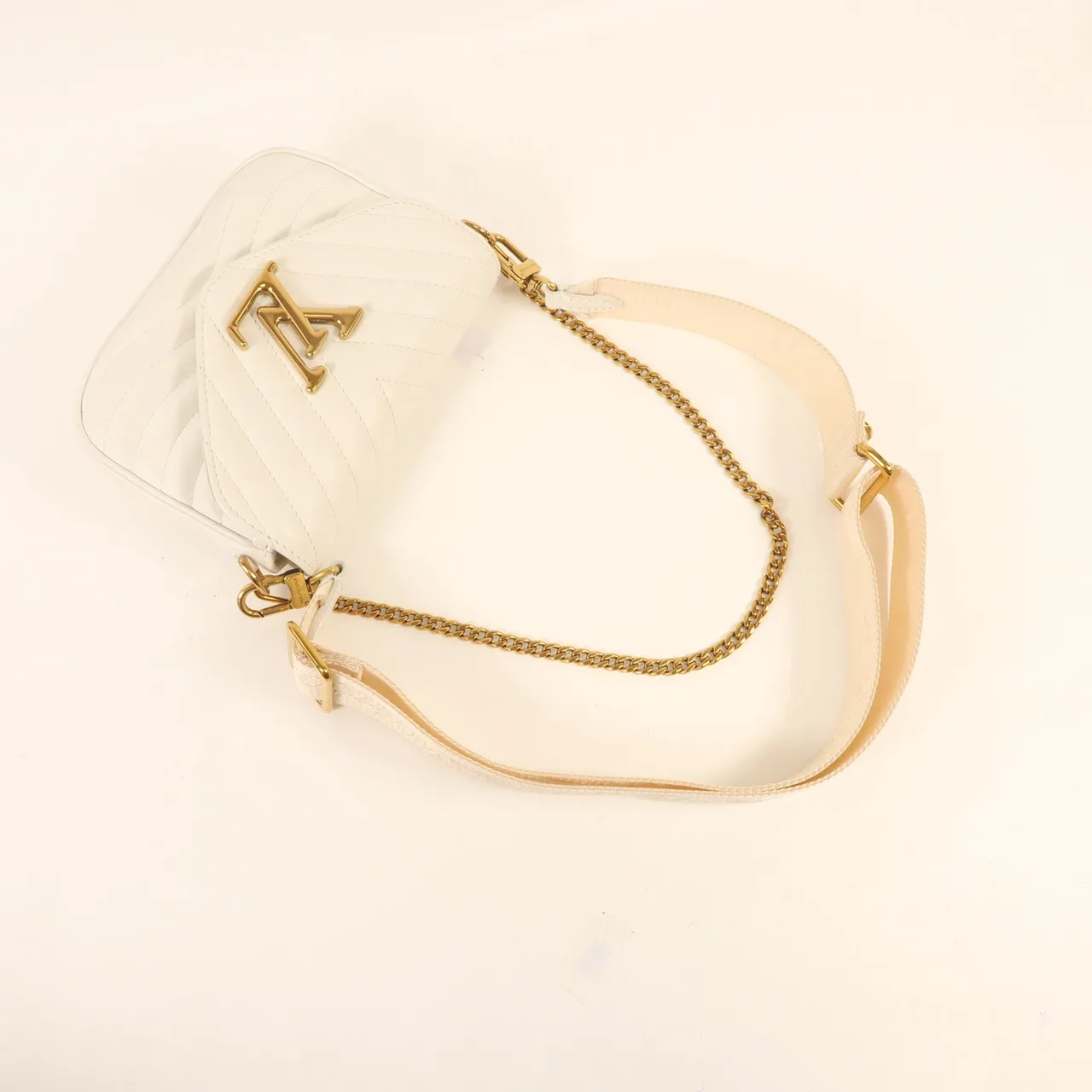 LOUIS VUITTON Multi Pochette M56466 肩背包 牛皮 白色 / White 牛皮 中古品B - 縮圖 9