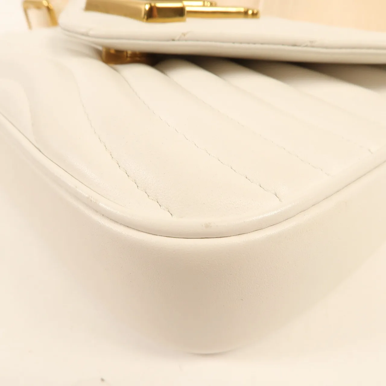 LOUIS VUITTON Multi Pochette M56466 肩背包 牛皮 白色 / White 牛皮 中古品B - 縮圖 13