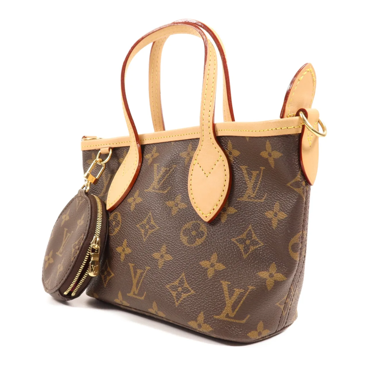 LOUIS VUITTON Neverfull M46786 兩用包 塗層帆布 棕色 / Strap Pink 塗層帆布 中古品A - 縮圖 3