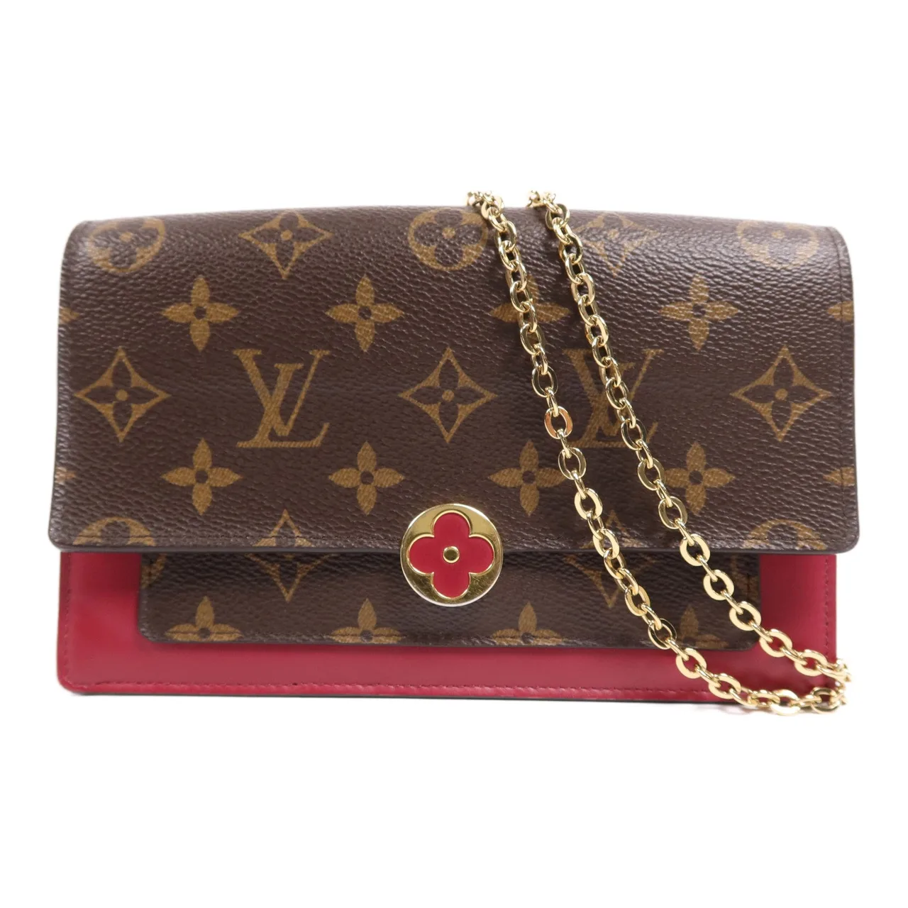 LOUIS VUITTON M69578 肩背包 塗層帆布 棕色 / 紅色