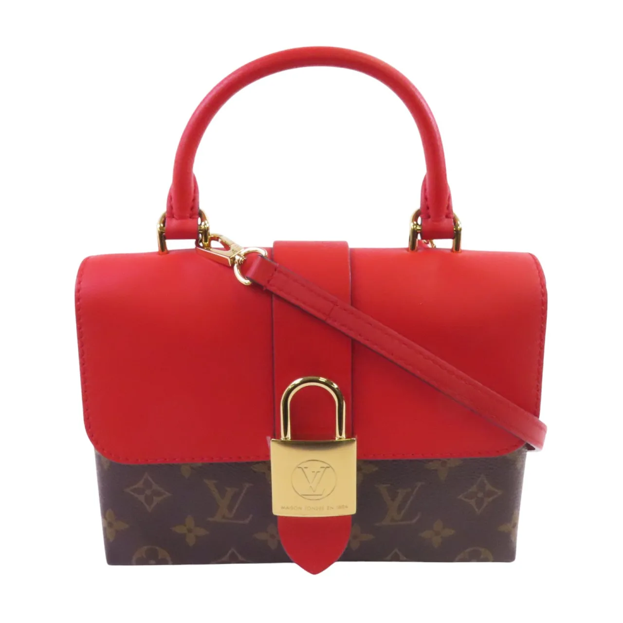 LOUIS VUITTON Locky M44322 2-Way Bag Coated Canvas 棕色 / 紅色 / Red