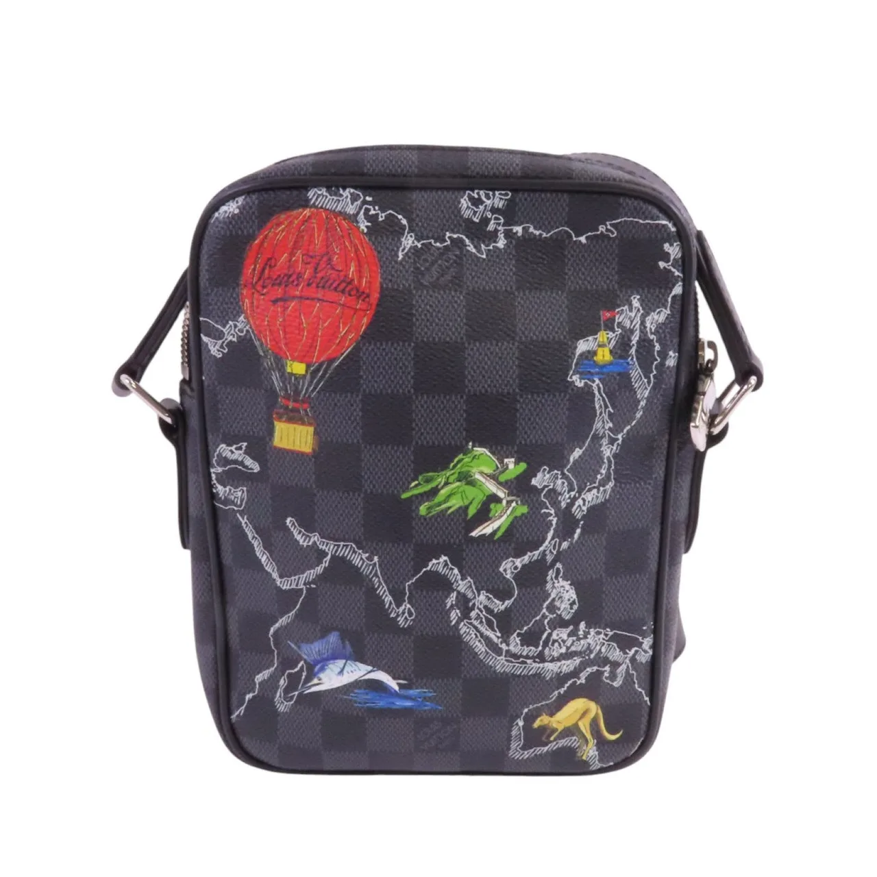 LOUIS VUITTON Danube Slim N40239 肩背包 塗層帆布 黑色 塗層帆布 中古品A - 縮圖 2