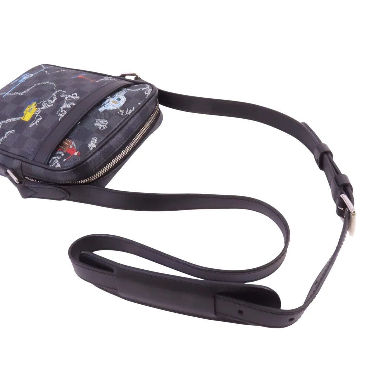 LOUIS VUITTON Danube Slim N40239 肩背包 塗層帆布 黑色 塗層帆布 中古品A - 縮圖 8