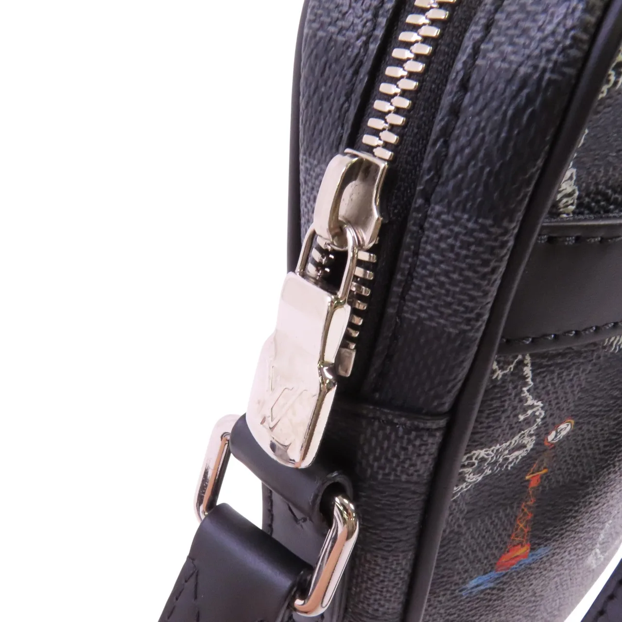 LOUIS VUITTON Danube Slim N40239 肩背包 塗層帆布 黑色 塗層帆布 中古品A - 縮圖 9