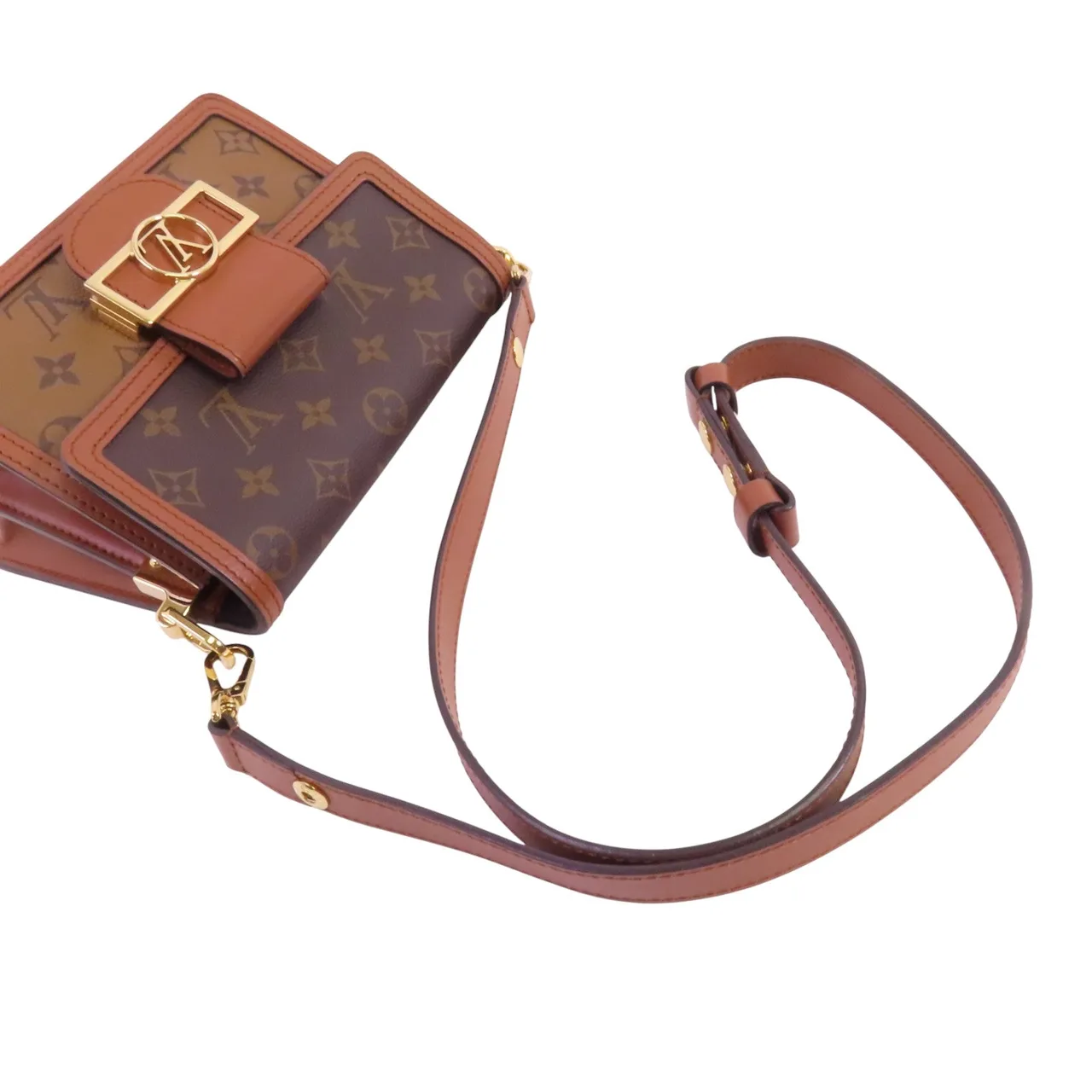 LOUIS VUITTON Mini Dauphine M45959 Shoulder Bag Coated Canvas 棕色 / Brown Coated Canvas Rank A - Thumbnail 7