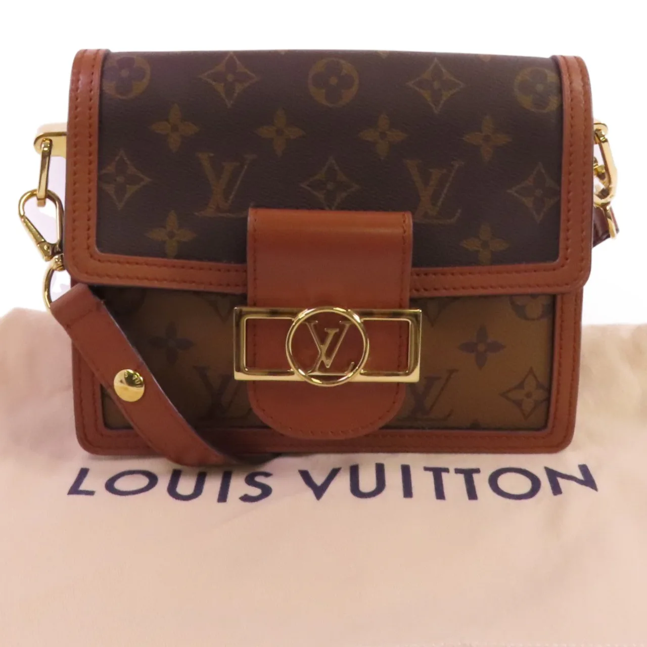 LOUIS VUITTON Mini Dauphine M45959 Shoulder Bag Coated Canvas 棕色 / Brown Coated Canvas Rank A - Thumbnail 10