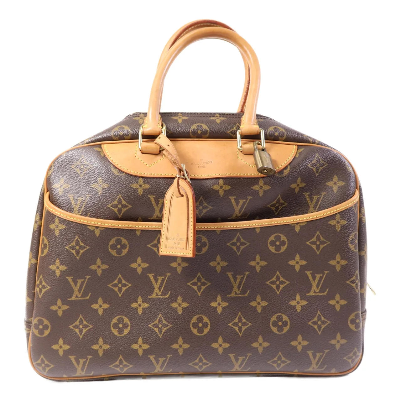 LOUIS VUITTON Deauville M47270 Handbag Coated Canvas 棕色
